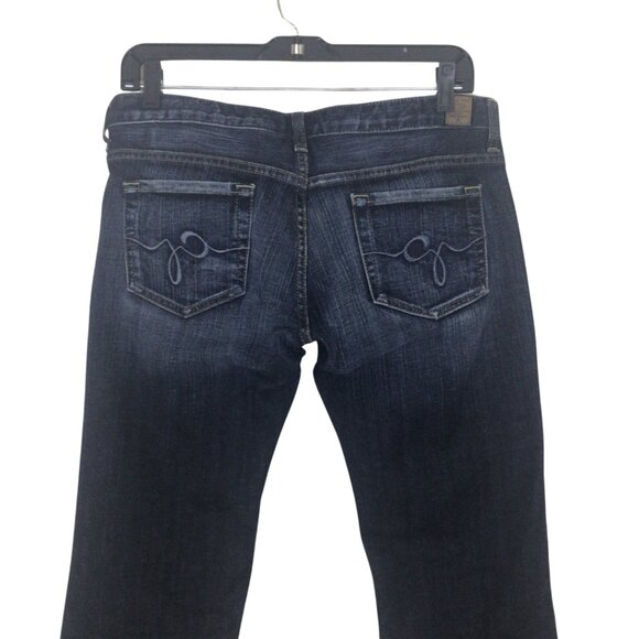 Guess Jeans Women’s 29 Blue Foxy Flare Denim Stretch Distressed - Picture 5 of 10